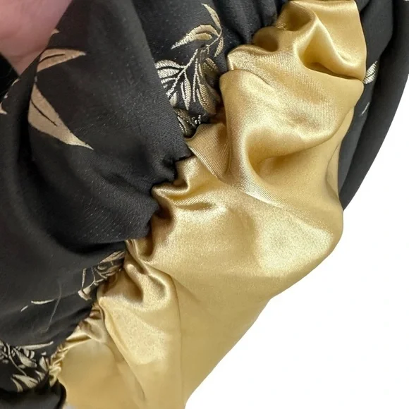 Sue Wong Womens Floral Balloon Tiered Maxi Dress Sz Small Green Gold Sleeveless - Picture 5 of 12